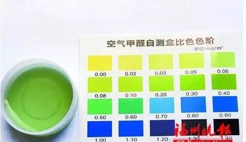 甲醛自测盒测出来浅绿色