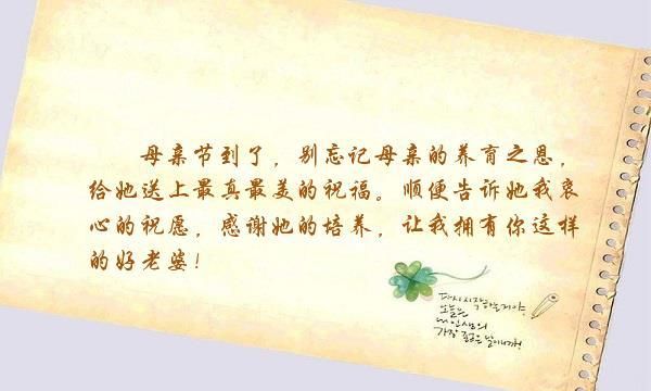 关于祝贺母亲节的好话