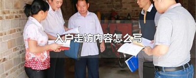 ​入户走访内容怎么写