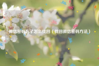 ​微信密码忘了怎么找回（找回微信密码方法）