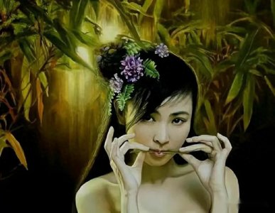 女画家李勤的女人体油画姿态丰腴画风写实,有一点瑕疵却赏心悦目