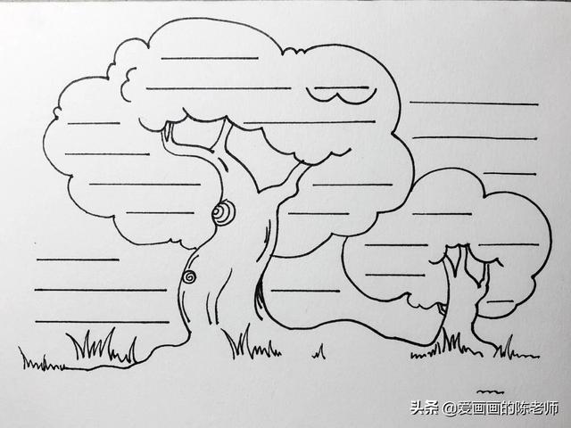 植树节的手抄报怎么画更简单(美术老师说手抄报这么画才好看)(7)